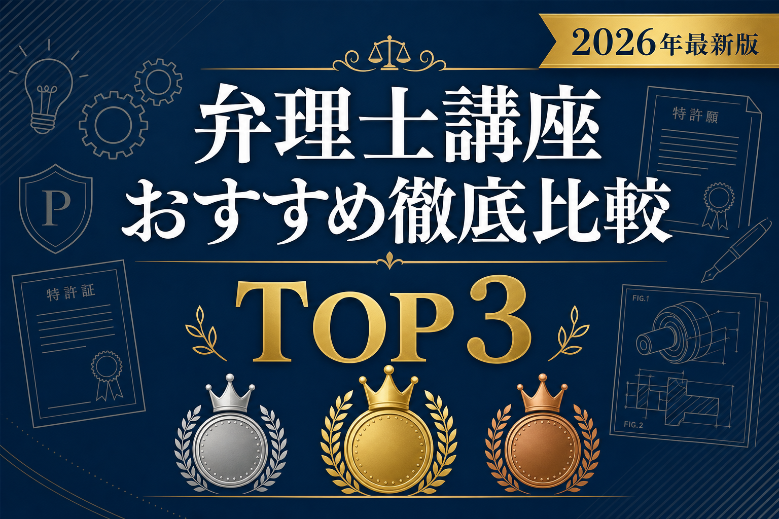 【2026年最新版】弁理士 通信講座おすすめ比較TOP3|合格実績・論文対策・料金で徹底比較