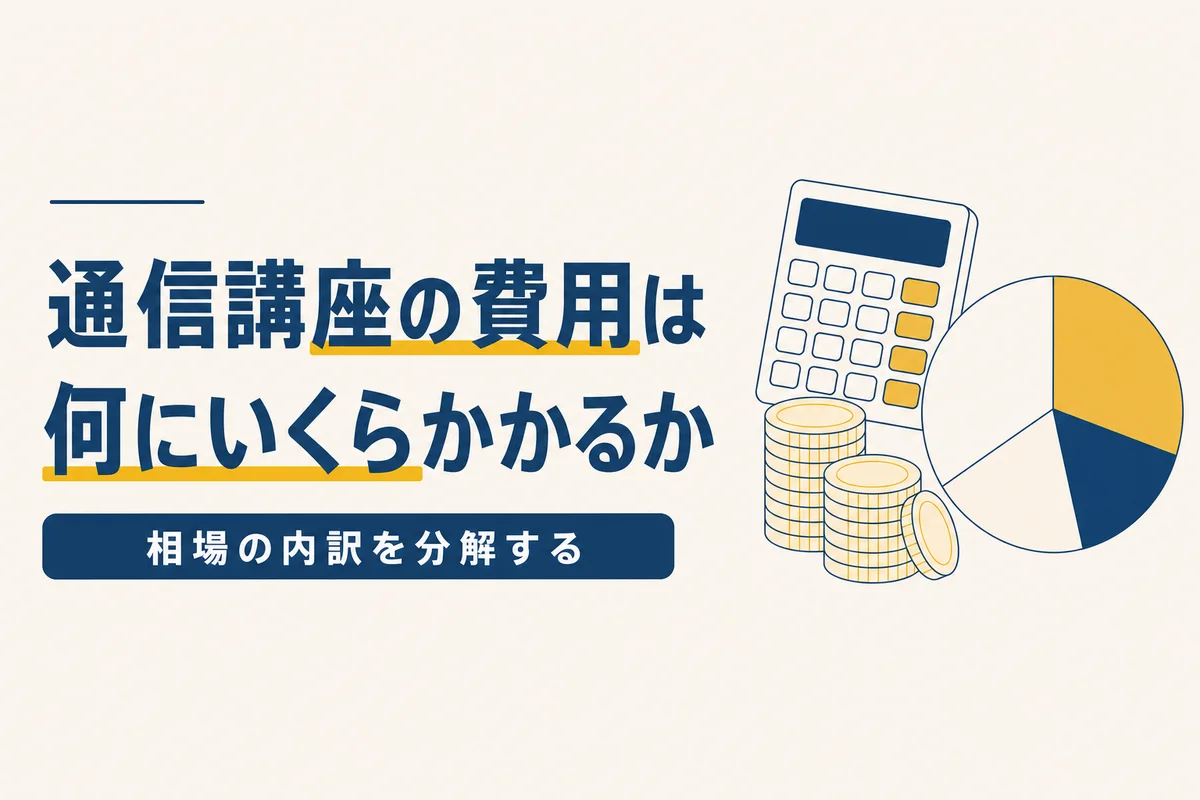 資格の通信講座の費用相場のイメージ画像